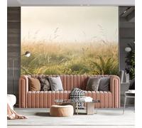 WLLDDDIU Papel Pintado de Césped Silvestre Suave Al Amanecer para Fotos, Mural de Pared de Prado Verde Peel And Stick, Papel Pintado Autoadhesivo Impermeable Impermeable de Estilo Campestre para Do