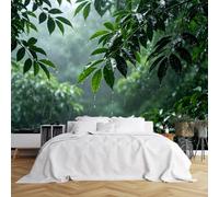 WLLDDDIU Papel Pintado Mural Autoadhesivo para Murales, Papel Pintado Fotográfico de Hoja de La Jungla de La Naturaleza Verde, Póster Adhesivo y Impermeable para Vinilo Removible para Alféizar Do