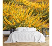 WLLDDDIU Papel Pintado Mural Autoadhesivo para Pared, Papel Pintado de Fotos de Paisajes de Flores Silvestres Amarillas, Póster Adhesivo, Película Vinílica Impermeable y Extraíble para encimera