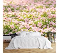 WLLDDDIU Papel Pintado Panorámico Autoadhesivo 3D, Mural de Pared de Flor de Cerezo Rosa Pegable y Adhesivo, Papel Pintado Floral Removible Cubierta Impermeable de Vinilo para La decoración del Do