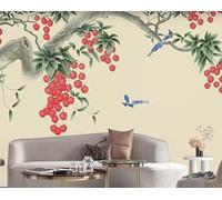 WLLDDDIU Papel Pintado Pegable, Papel Pintado Tradicional Chino de Arte Gongbi, Mural, Elegantes Pegatinas de Pared No Tejidas Pintadas A Mano, decoración de Pared para Salón, Dormitorio, Oficina,