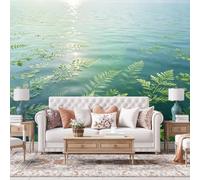 WLLDDDIU Papel Pintado Submarino Verde de Lago de Helechos, Papel Pintado Panorámico Personalizado Personalizado 3D Mural Peel And Stick Impermeable y Extraíble para encimera de Cocina, Salón, Do