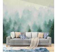 WLLDDDIU Papel Pintado Vintage Misty Forest Peel And Stick, Papel de Pared Extraíble, Revestimiento de Pared de Arte Verde Woodland para Salas de Estar, Dormitorio, decoración del Hogar 300X250Cm