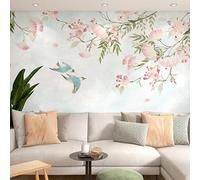 WLLDDDIU Papel Tapiz Autoadhesivo de Gran Tamaño, Estilo Chino, con Motivos Florales y Pájaros, Pintado A Mano, para decoración del Hogar, Sala de Té, Estudio y Dormitorio, 365 X 254 Cm (144 X 1
