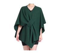 WLLDDDIU Poncho de mezcla de lana para mujer,elegante capa de poncho liso,bufanda,suéter vintage,abrigo de chal,cárdigans con frente abierto, abrigo de manta,regalo para mujer,verde