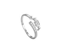 WLLDDDIU Regalo considerado para Mamá, Anillo de Plata de Ley 925 con Corazón y Circonitas Cúbicas, Anillo Ajustable de Banda Abierta, Joyería Te Amo Mamá, Regalo para Madre, Abuela, Esposa,
