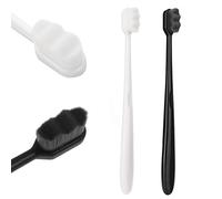 WLLHYF 2 PCS Cepillo de dientes extra suave Micro Nano Cepillos de dientes con 10000 cerdas Fibra estéril Cepillo de dientes para adultos Cepillado sin dolor para encías sensibles Dientes Adulto Niño