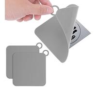 WLLHYF 2 Piezas Tapones de Baño de Silicona Tapones de Drenaje de Gel de Silicona para Ducha Tapa de Drenaje de Bañera Tapete de Drenaje de Piso para Baño, Inodoro, Cocina y Lavandería (Gris)