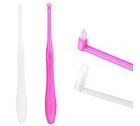 WLLHYF Cepillo de dientes individual de 2 piezas, cepillo de dientes suave, cepillo de dientes manual, cepillo de dientes para ortodoncia hueco, encías sensibles, limpieza profunda (blanco, rosa)