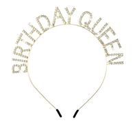 WLLHYF Cumpleaños Reina Diadema Princesa Corona Oro rosa Diamante de imitación Banda para el cabello Cumpleaños Faja Tiaras Cristal Accesorios para el cabello para mujer Fiesta de niña (dorado)