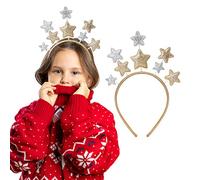 WLLHYF diadema de estrellas con purpurina para fiestas navideñas diademas para princesas accesorios de pelo con purpurina para mujeres, niños, adultos y fiestas de cumpleaños