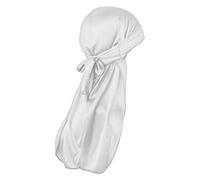 WLLHYF Durag - Gorro Pirata Transpirable de Seda para 360 Ondas, Turbante Suave para pérdida de Cabello, Gorro de quimioterapia para Mujeres y Hombres, decoración Diaria de Hip-Hop, Blanco, Talla