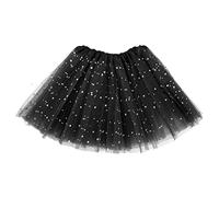WLLHYF Falda Tutú para Niña 3 Capas con Lentejuelas De Tul Y Estrellas Tutú De Baile Falda De Princesa De Navidad para Niña De 2 A 8 Años Negro