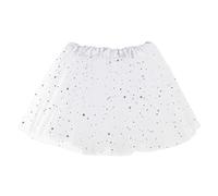 WLLHYF Falda Tutú para Niña 3 Capas Tul Lentejuelas Estrella Ballet Danza Falda Tutú De Princesa De Navidad para Niñas De 2 A 8 Años Blanco 2 One Size
