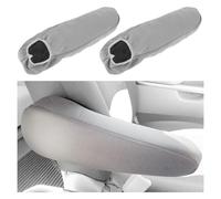 WLLHYF Funda elástica para reposabrazos de automóvil, tela plana, ajuste universal, protector para reposabrazos de asiento de automóvil, para camiones, SUV, furgonetas, un par (gris)