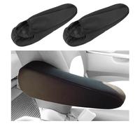 WLLHYF Funda para reposabrazos de coche de tejido plano elástico, ajuste universal, protección de fundas para reposabrazos de asientos de coche para camiones, SUV, furgonetas, un par (negro)