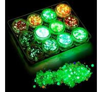 WLLHYF Glow in The Dark Body Face - Gel con purpurina brillante, 12 colores, brillante, iridiscente para ojos, labios, uñas, cabello, purpurina, autoadhesivo, accesorios para festivales, accesorios de