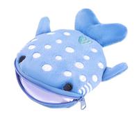 WLLHYF Monedero de Tiburón, Pequeño Monedero de Dibujos Animados, Bolsa Divertida Con Cremallera, Bolsa de Cosméticos Para Auriculares y Objetos Pequeños, Azul