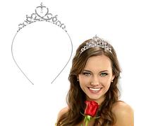 WLLHYF Niñas Cristal Tiara Corona Plata Niños Princesa Diamantes de imitación Corona para Niñas Cumpleaños Prom Pageant Fiesta de Bodas Decoración Diadema Accesorios para el cabello