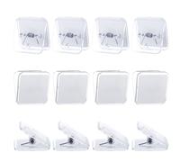 WLLHYF Paquete de 12 clips de resorte acrílicos autoadhesivos para colgar en la pared, tapiz, póster, foto, arte, oficina, decoración del hogar
