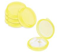 WLLHYF Paquete de 5 mini pastilleros pequeños, organizador de vitaminas, contenedor portátil para pastillas de viaje, para guardar medicamentos, aceite de hígado de bacalao (5 amarillos)
