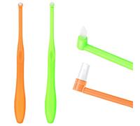 WLLHYF Single Tuft Cepillo de Dientes 2 Piezas Interspace Tuft Cepillo de Dientes Manual Suave para Gap Ortodoncia Aparatos Encías Sensibles Limpieza Profunda (verde, naranja)