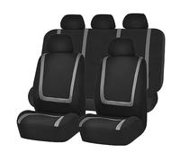 WLLLLa 9 Piezas Fundas Asientos Coche para Toyota Land Cruiser Prado 90 120 150 155,Impermeables Transpirable Juegos de Cubreasientos Protectores Interior,C-Black Gray