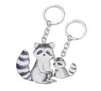 WLNEXT 2 uds lindo llavero gato nutrias emparejamiento, 4 raccoons