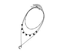 WLNEXT Gargantilla gótica negra de luna/estrella, collar para mujeres y niñas con borlas, diseño y longitud ajustable