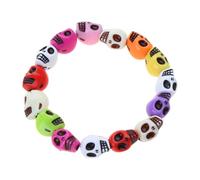 WLNEXT Pulsera de calavera punk, gótica, colorida pulsera elástica para mujeres y niñas