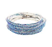 WLNEXT Pulsera elástica con cuentas de cristal multicapa, cadena de diamantes de imitación elástica, accesorios para mujeres y niñas