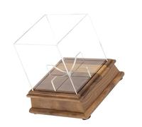 WLNEXT Vitrina de béisbol de acrílico transparente con cubierta protectora de base de madera Pantalla de béisbol firmada