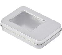 WLngtv 1 caja de metal rectangular plateada para tarjetas, contenedor de almacenamiento de joyas, caja de almacenamiento vacía