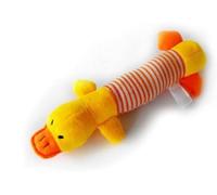 WLngtv Juguete chirriante amarillo para perro, animales de peluche arrugados, juguete de peluche para perros pequeños, perros medianos, chirriantes, cachorros, dentición interactiva, pato amarillo