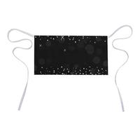 Wlntrophic Delantal corto, delantal de cintura de mandala de gato siamés tailandés, medio delantal de trabajo con 3 bolsillos, Brillo plateado brillante, 30x60cm