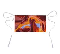 Wlntrophic Delantal corto, delantal de cintura de mandala de gato siamés tailandés, medio delantal de trabajo con 3 bolsillos, Antelope Canyon, 30x60cm