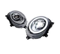 WLNWERDPKK Montaje De Faros Para F56 Para 2014-2019 Faros Led De Coche Con Halo Eye DRL Luz Delantera Lente Bi-led Conjunto Faros Para Halógeno OE Coche Faro Principal(2pc White Halo)
