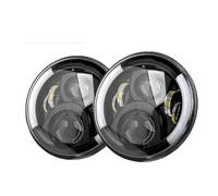 WLNWERDPKK Montaje De Faros Para Land Para Rover Para Defender 90 110 12V Coche Led 7 Pulgadas Faros DRL Ámbar Intermitente Ojos Luces Coche Faro Principal(2pc 6Leds Side DRL)