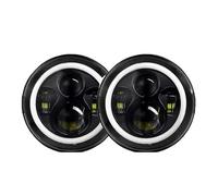 WLNWERDPKK Montaje Faros Para Land Para Rover Para Defender Para Lada Para Niva 4X4 Para Urban 2 Piezas 7 "80 W Negro Led Faro De Coche Conjunto De Faros Redondos Faro Principal(2)