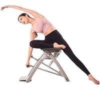 WLOWS Pilates Iyengar Yoga Aid Chair Taburete De Construcción De Fuerza Central Multifunción Plegable Ajustable para El Hogar 4 Formas De Hacer Ejercicio Gimnasio En Casa