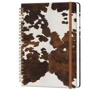 WLPFSAHF Spiral Journal Notebook for Women, Hardcover A5 College Ruled Notebook, 60 Sheet, Thick Paper, Cute Lined Journal for School, Office & Work, 6 x 8.4 in(Wild Cowhide Cow Skin)