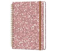 WLPFSAHF Spiral Journal Notebook for Women, Hardcover A5 College Ruled Notebook, 60 Sheet, Thick Paper, Cute Lined Journal for School, Office & Work, 6 x 8.4 in(Rose Gold)