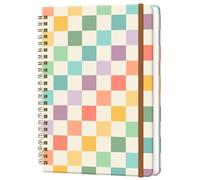 WLPFSAHF Spiral Journal Notebook for Women, Hardcover A5 College Ruled Notebook, 60 Sheet, Thick Paper, Cute Lined Journal for School, Office & Work, 6 x 8.4 in(Rainbow Checkerboard)