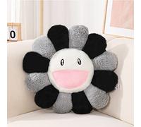 WLRAPSKY - Almohada de felpa de girasol colorido, almohada con forma de flor, almohada de suelo con cara de flor, lindas almohadas decorativas para decoración de habitación para sofá, dormitorio