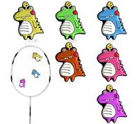 wlsvega 6 Piezas Antivibrador Raqueta Tenis - Amortiguador de Raqueta de Tenis de Silicona - Accesorios para Tenis - Linda Forma de Dinosaurio,Adecuada para Raquetas de Tenis Y Raquetas de BáDminton