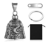 wlsvega Campana Moto Amuleto - Guardian Bell - Campana Guardian Moto - Estilo Punk,Con Llavero,Trae Buena Suerte,Apto Para Decorar Motos (Viene Con Bolsa De Terciopelo Y Soporte Para Timbre)