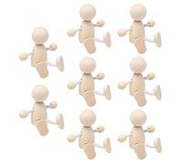 wlsvega Conjunto de 8 Nins Madera - MuñEcos Madera - MuñEcas MaderaPara Pintar - Figuritas deMadera Sin Terminar Para Crear Manualidades Diy, Aptas Para Pintar ArtíSticamente Y Decorar el Hogar