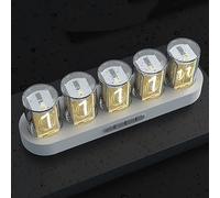 WLSYX Reloj LED De Tubo Nixie, Lámpara Reloj Nixie RGB IPS con Diseño Integrado Y 5 Pantallas LED, Hora, Fecha, Color, Brillo Y Modos Personalizados, Chip Preciso Y Larga Vida Útil, para Decoración