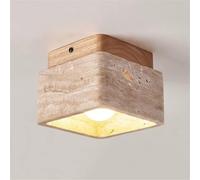WLTDYZZLDN E27 Recessed 1 Light Ceiling Light, Modern Mini Ceiling Light, Cube, Yellow Cave, Stone Screen Chandelier, Suitable for Bedroom, Living Room, Dining Room, Hallway, Kitchen(Log Color)