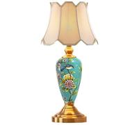 WLTDYZZLDN lamp Lámpara de mesa costera azul for sala estar, lámpara cerámica con diseño pájaro y flor, noche oriental alta delgada porcelana, mesita estilo chinoiserie granja lampara